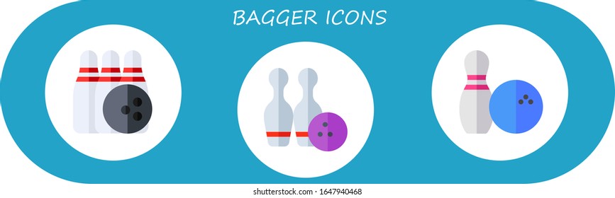 Modern Simple Set of bagger Vector flat Icons. Contains such as bowling and more Fully Editable and Pixel Perfect icons.