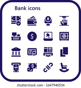 Modern Simple Set of bank Vector filled Icons. Contains such as Money, Wallet, Bitcoin, 3d, Cash register, Coin, Auction, Safe box and more Fully Editable and Pixel Perfect icons.