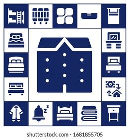 Modern Simple Set of bedroom Vector filled Icons. Contains such as Bunk bed, Bed, Apartments, Double bed, Vanity, Mortgage, Pijama and more Fully Editable and Pixel Perfect icons.