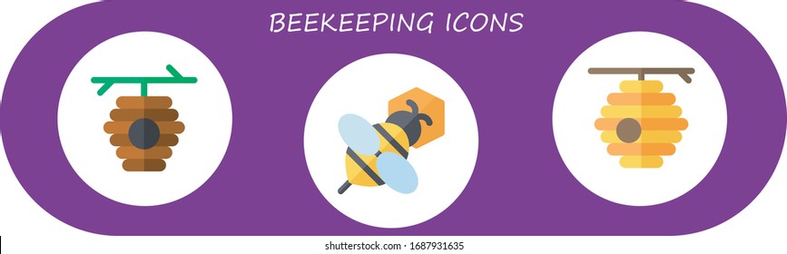 Modern Simple Set of beekeeping Vector flat Icons. Contains such as beehive, bee and more Fully Editable and Pixel Perfect icons.