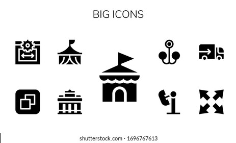 Modern Simple Set of big Vector filled Icons. Contains such as Circus, Brandenburg gate, Size, Web size, Maximize, Lorry, Amusement park and more Fully Editable and Pixel Perfect icons.