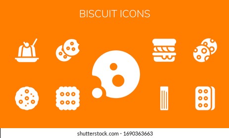 Modern Simple Set of biscuit Vector filled Icons. Contains such as Cookie, Biscuit, Jelly, Cookies, Churros, Scone and more Fully Editable and Pixel Perfect icons.