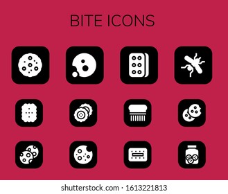 Modern Simple Set of bite Vector filled Icons. Contains such as Cookie, Cookies, Biscuit, Flea, Mosquito and more Fully Editable and Pixel Perfect icons.