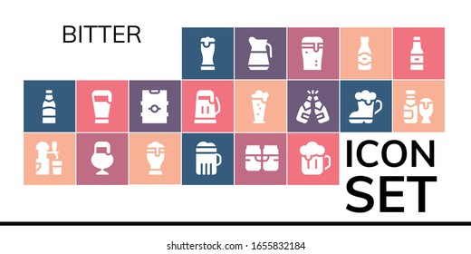 Modern Simple Set of bitter Vector filled Icons. Contains such as Beer and more Fully Editable and Pixel Perfect icons.