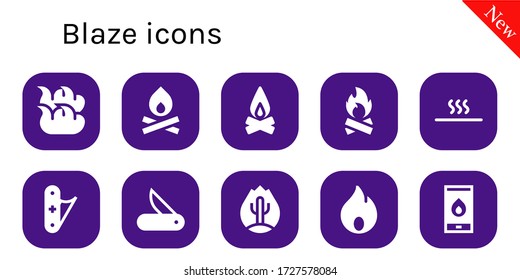 Modern Simple Set of blaze Vector filled Icons. Contains such as Fire, Bonfire, Campfire, Hot, Jackknife and more Fully Editable and Pixel Perfect icons.