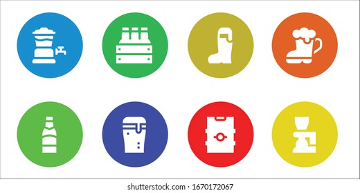 Modern Simple Set of brew Vector filled Icons. Contains such as Beer tap, Beer and more Fully Editable and Pixel Perfect icons.