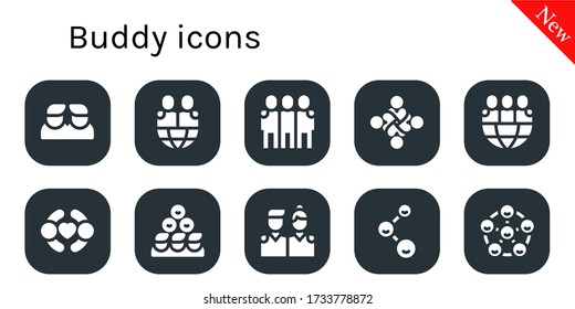 Modern Simple Set of buddy Vector filled Icons. Contains such as Friends, Hug and more Fully Editable and Pixel Perfect icons.