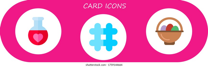 Modern Simple Set of card Vector flat Icons. Contains such as potion, hashtag, easter eggs and more Fully Editable and Pixel Perfect icons.