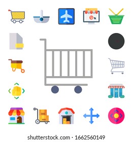 Modern Simple Set of cart Vector flat Icons. Contains such as export, wheelbarrow, move, sale, online store, store, shop, basket and more Fully Editable and Pixel Perfect icons.