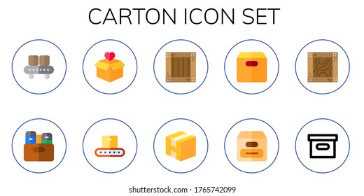 Moderno conjunto simple de iconos planos vectores de cartón. Contiene, por ejemplo, los iconos Transyor, Package, Crate, Box y más Completamente Editable y Pixel Perfect.