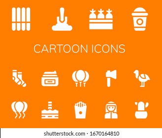 Modern Simple Set of cartoon Vector filled Icons. Contains such as Cookie, Shovel, Carrots, Frappe, Balloons, Socks, North pole and more Fully Editable and Pixel Perfect icons.