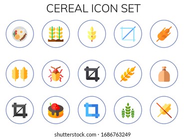 Modern Simple Set of cereal Vector flat Icons. Contains such as breakfast, wheat, rice, beetle, crop, sack, pancake, crops, gluten free and more Fully Editable and Pixel Perfect icons.