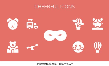 Modern Simple Set of cheerful Vector filled Icons. Contains such as Mask, Swings, Ice cream van, Teddy bear, Hot air balloon, Girl and more Fully Editable and Pixel Perfect icons.