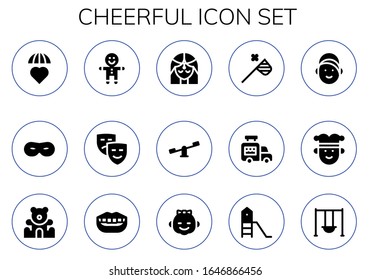 Modern Simple Set of cheerful Vector filled Icons. Contains such as Emotions, Mask, Gingerbread, Masks, Girl, Swings, Butterfly net and more Fully Editable and Pixel Perfect icons.