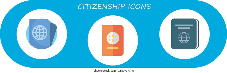Moderno Conjunto simple de íconos planos vectores de ciudadanía. Contiene, como pasaportes y más iconos Totalmente editables y Pixel Perfect.