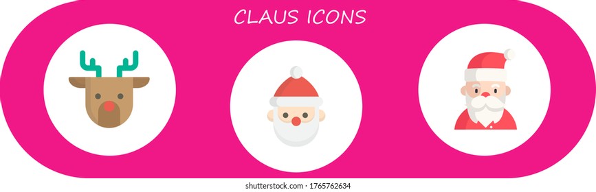 Modern Simple Set of claus Vector flat Icons. Contains such as reindeer, santa claus and more Fully Editable and Pixel Perfect icons.