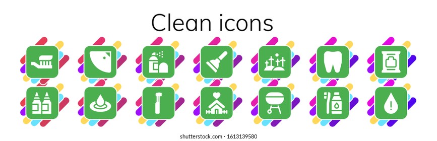 Modern Simple Set of clean Vector filled Icons. Contains such as Toothbrush, Inks, Shower, Droplet, Spray, Electric toothbrush and more Fully Editable and Pixel Perfect icons.