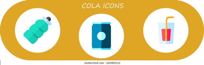 Modern Simple Set of cola Vector flat Icons. Contains such as plastic bottle, soda and more Fully Editable and Pixel Perfect icons.