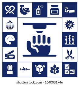 Modern Simple Set of color Vector filled Icons. Contains such as Pretzel, Mirror ball, Palette, 3d, Stapler, Chakra, Seaweed, Sabers and more Fully Editable and Pixel Perfect icons.