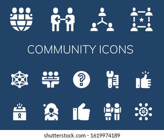Modern Simple Set of community Vector filled Icons. Contains such as Friends, Friendship, Connection, Community, Donation, Modeling and more Fully Editable and Pixel Perfect icons.