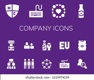 Modern Simple Set of company Vector filled Icons. Contains such as Emblem, Keyboard, Group, Beer, Structure, Tesla coil, Friends and more Fully Editable and Pixel Perfect icons.