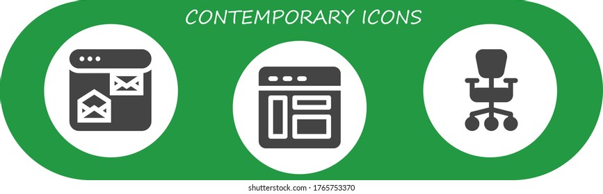 Modern Simple Set of contemporary Vector filled Icons. Contains such as Browser, Office chair and more Fully Editable and Pixel Perfect icons.