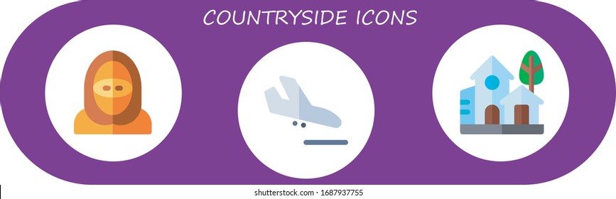 Modern Simple Set of countryside Vector flat Icons. Contains such as desert, land, village and more Fully Editable and Pixel Perfect icons.