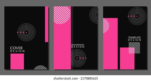 modern and simple set of cover design templates. pink black background. flyer, brochure, catalog design