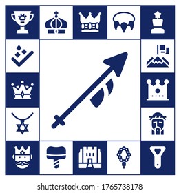 Modern Simple Set of crown Vector filled Icons. Contains such as Award, Success, Crown, Lance, Necklace, Achievement, Jesus, King and more Fully Editable and Pixel Perfect icons.