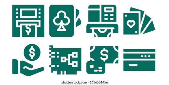 Modern Simple Set of debit Vector filled Icons. Contains such as Payment, Atm, Card, Cards and more Fully Editable and Pixel Perfect icons.
