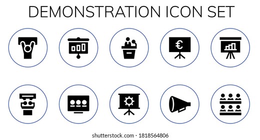 Modern Simple Set of demonstration Vector filled Icons. Contains such as Demonstration, Presentation, Protest, Classroom and more Fully Editable and Pixel Perfect icons.