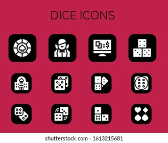 Modern Simple Set of dice Vector filled Icons. Contains such as Casino, Dice, Croupier, Dices, Gambling, Domino, Poker and more Fully Editable and Pixel Perfect icons.