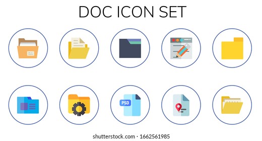 Modern Simple Set of doc Vector flat Icons. Contains such as folder, psd, content, report and more Fully Editable and Pixel Perfect icons.