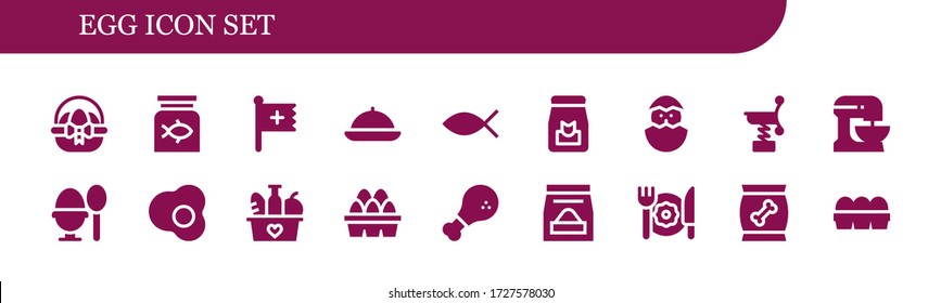 Modern Simple Set of egg Vector filled Icons. Contains such as Easter egg, Fish food, Christian, Food, Christianity, Chick, Spring and more Fully Editable and Pixel Perfect icons.