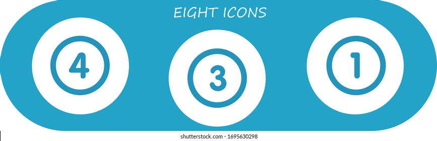 Modern Simple Set of eight Vector flat Icons. Contains such as number and more Fully Editable and Pixel Perfect icons.