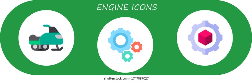 Modern Simple Set of engine Vector flat Icons. Contains such as snowmobile, settings and more Fully Editable and Pixel Perfect icons.