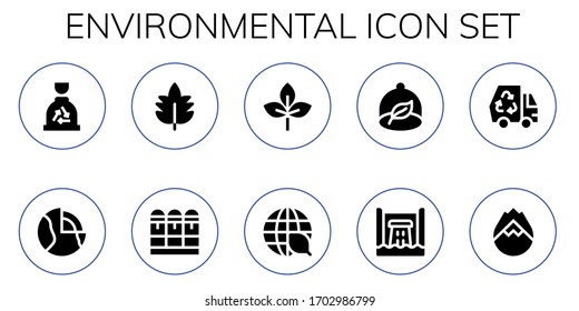 Moderno y simple conjunto de íconos llenos de vectores ambientales. Contiene como Basura, Geotérmica, Hoja, Cartucho, Ecología, Ecología y más iconos Totalmente Editables y Pixel Perfect.