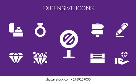 Modern Simple Set of expensive Vector filled Icons. Contains such as Sign, Diamond, Ring, Jewelry, Signing, Signs and more Fully Editable and Pixel Perfect icons.
