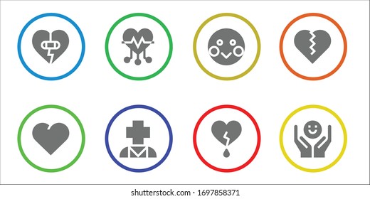 Modern Simple Set of feeling Vector filled Icons. Contains such as Heart, Psychology, Shy and more Fully Editable and Pixel Perfect icons.