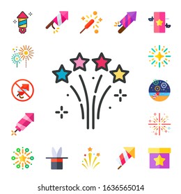 Modern Simple Set of firework Vector flat Icons. Contains such as fireworks, no fireworks, magic, sparkler and more Fully Editable and Pixel Perfect icons.