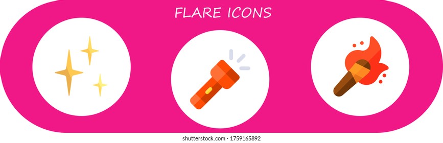 Modern Simple Set of flare Vector flat Icons. Contains such as sparkles, torch and more Fully Editable and Pixel Perfect icons.