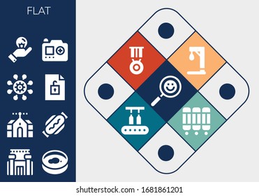 Modern Simple Set of flat Vector filled Icons. Contains such as Search, Prison, Petri dish, Domotics, Hot dog, Network, File, Idea and more Fully Editable and Pixel Perfect icons.