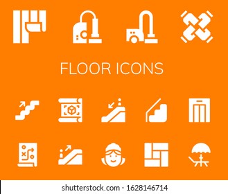 Modern Simple Set of floor Vector filled Icons. Contains such as Wallpaper, Vacuum, Vacuum cleaner, United, Planning, Stairs, Escalator and more Fully Editable and Pixel Perfect icons.