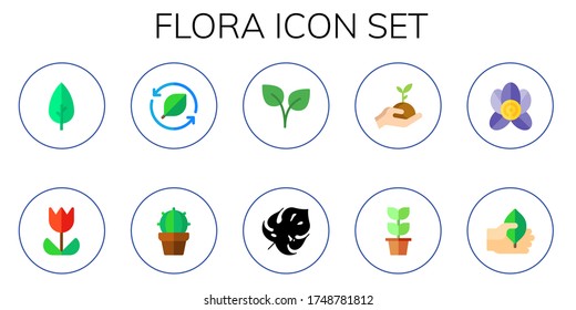 Modern Simple Set of flora Vector flat Icons. Contains such as leaf, tulip, cactus, plant, sprout, orchid and more Fully Editable and Pixel Perfect icons.