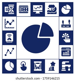 Modern Simple Set of flow Vector filled Icons. Contains such as Hourglass, Line chart, Heater, Graph, Stats, Lake, Tap, Chart and more Fully Editable and Pixel Perfect icons.