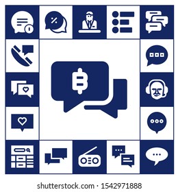 Modern Simple Set of forum Vector filled Icons. Contains such as Chat, Comment, Commentator, Blog, Radio, Feedback, Comments and more Fully Editable and Pixel Perfect icons.