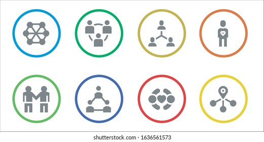 Modern Simple Set of friendship Vector filled Icons. Contains such as Connect, Deal, Network, Teamwork, Connection, Friends, Friend and more Fully Editable and Pixel Perfect icons.