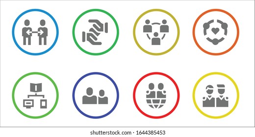 Modern Simple Set of friendship Vector filled Icons. Contains such as Friendship, Connection, Solidarity, Friends, Network and more Fully Editable and Pixel Perfect icons.