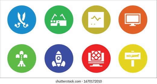 Modern Simple Set of futuristic Vector filled Icons. Contains such as Sabers, Spaceship, Virtual glasses, Rocket launch, Monitor and more Fully Editable and Pixel Perfect icons.