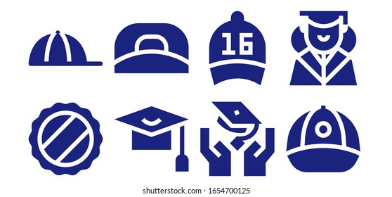 Modern Simple Set of graduating Vector filled Icons. Contains such as Cap, Mortarboard, Graduation and more Fully Editable and Pixel Perfect icons.